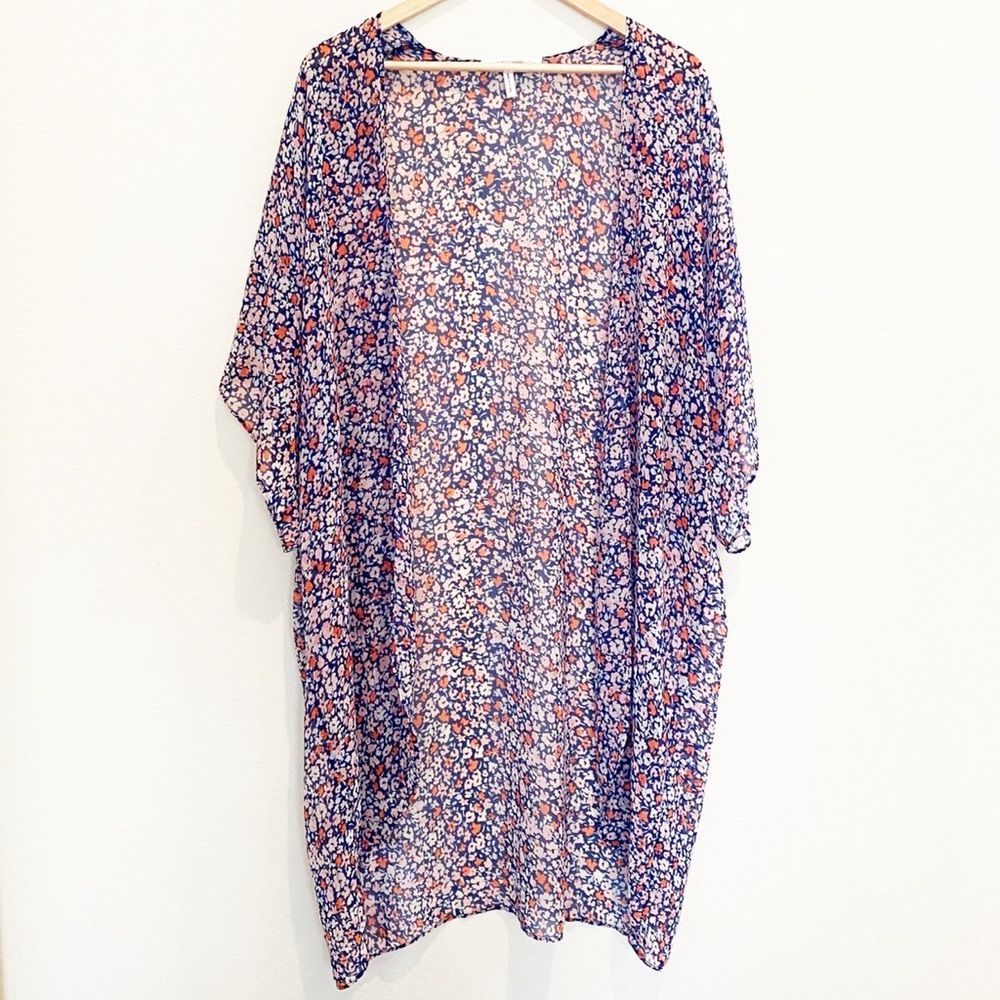 BCBGeneration Sheer Floral Kimono